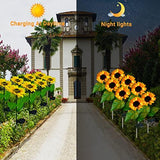 Sunflower Solar Lights, Blueguan 8 Pack Solar Flowers with 80 LED Per Solar Sunflower Lights Set – Durable, Rechargeable LED Solar Flowers Lights Outdoor Garden Waterproof for Patio Lawn Yard Pathway - Glow-Paradise