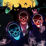 Light Up Halloween Masks LED Light Up Mask for Halloween Festival Party with 3 Flash Modes Oranges - Glow-Paradise