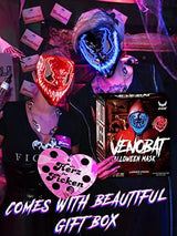Venobat Halloween Mask LED Light Up Mask for Adults Kids - 4 Pack Cool Neon Glow Mask with Dark and Evil Glowing Eyes 3 Lighting Modes El Wire for Halloween Costume Festival Cosplay (Red+Blue+Purple+Green) - Glow-Paradise