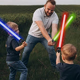 TOY Life Light Up Saber - 3 Pack Lightup Sabers, Telescopic Extendable & Collapsable Laser Sword, LED Light Sword Set with Motion Sensitive FX Sound, Light Up Swords for Kids Adults - Glow-Paradise
