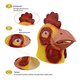 Molezu Rooster Mask,Halloween Novelty Costume Party Latex Animal head Mask Chicken Cock Cosplay Props,White (A) (B) - Glow-Paradise