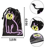STEFORD 72PCS Halloween Drawstring Candy Bags,Black Shining Halloween Trick or Treat Bags Plastic Goodie Bags Halloween Party Favors - Glow-Paradise