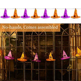 Twinkle Star Halloween Decorations 8 Pcs Lighted Hanging Witch Hats, 14ft 56 LEDs Halloween Indoor Outdoor Remote Control String Lights, Battery Powered with 8 Lighting Modes for Garden, Yard, Tree - Glow-Paradise