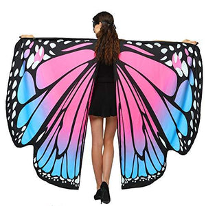 Halloween/Party Prop Soft Fabric Butterfly Wings Shawl Fairy Ladies Nymph Pixie Costume Accessory (168x135CM, Pink) - Glow-Paradise