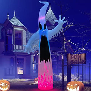 Decorlife Inflatable Ghost 12FT, Ghost Decorations Outdoor, Halloween Inflatables with Built-in LED Lights, Halloween Blow Up Yard Decoration, Outdoor Decor for Party / Holiday / Lawn / Garden - Glow-Paradise