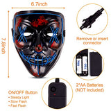 2 Pack Halloween Purge Masks Led Light Up Masks and Gloves Set for Halloween, Festival Cosplay (Style A) - Glow-Paradise