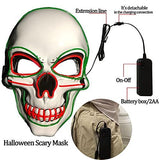 Halloween Scary MaskAdult Halloween Masks for Halloween Festival Party with 3 Flash Modes Dual color(Green Red) - Glow-Paradise