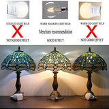 WERFACTORY Tiffany Floor Lamp Sea Blue Stained Glass Dragonfly Arched Lamp 12X18X64 Inches Gooseneck Adjustable Corner Standing Reading Light Decor Bedroom Living Room (LED Bulb Included) S147 Series - Glow-Paradise