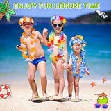 70 Counts Hawaiian Leis Bulk Luau Party Decorations Hawaiian Tropical Party Favors Lei for Adults Kids Hawaii Silk Flower Leis Necklaces Headbands Wristbands Hawaiian Luau Party Supplies Floral Leis - Glow-Paradise