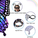 Butterfly Wings Costume Adult Women - Halloween Cape with Antenna Headband and Lace Mask - Glow-Paradise
