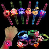Mosoan Halloween Party Favors Toys for Kids 38 Pieces Halloween Led Light Up Ring Necklaces Bracelets Brooch - Light Up Halloween Toys Glow in the Dark Party Supplies Halloween Goodie Bag Fillers Halloween Prizes Game Toys - Glow-Paradise