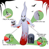 MRTREUP 8.5 Ft Halloween Inflatables Scary Ghost Blow Up Yard Decoration, Halloween Large Inflatable Red Fire Ghost Outdoor Decoration with Build in LEDs Lights Built-in Yard, Garden Lawn Decoration - Glow-Paradise