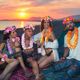 Garma Hawaiian Leis, 72Pcs Luau Party Supplies Including 36Pcs Necklace, 12Pcs Headbands and 24Pcs Wristbands, Tropical Themed Party Favors Flower Leis Beach Party Decoration for Summer Vacation, Birthday, Wedding - Glow-Paradise