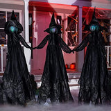 JOYIN 3 Pack 48" Halloween Light Up Witch Yard Stake, Witch Yard Sign with Creepy Sound (Sound Activation) for Halloween Outdoor, Lawn, Yard, Patio Decoration, Haunted House Decorations - Glow-Paradise