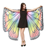 Shireake Baby Christmas/Party Prop Soft Fabric Butterfly Wings Shawl Fairy Ladies Nymph Pixie Costume Accessory (168x135CM, Rainbow) … - Glow-Paradise
