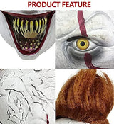 Halloween Mask IT Pennywise for Adults Clown Scary Costume Cosplay Party (mouth-openning) - Glow-Paradise