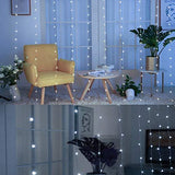 HOME LIGHTING Window Curtain String Lights, 300 LED 8 Lighting Modes Fairy Copper Light with Remote, USB Powered Waterproof for Christmas Bedroom Party Wedding Home Garden Wall Decorations, Cool White - Glow-Paradise