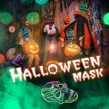 ILEBYGO LED Halloween Mask Light Up Scary Mask Purge Mask with EL Wire 3 Flashing-Modes for Halloween Festival, Party, Cos Play (3 Colors) - Glow-Paradise