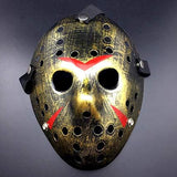 Wen XinRong Jason Mask Halloween Costume Horror Mask Cosplay Costume Mask Party Masquerade Props Mask (Gold) - Glow-Paradise