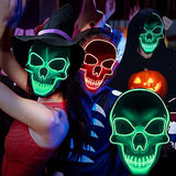 Halloween Led Mask Scary Halloween Costumes for Boys Halloween Festival Party with 3 Flash Modes Forest Green - Glow-Paradise