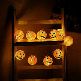 Halloween Lights,Makion Halloween Decorations Fairy Lights 2.5M/8.2FT 10 Led Pumpkin Lanterns Battery Powered String Lights - Glow-Paradise