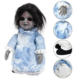 HOHO Halloween Decorations Scary Creepy Doll Baby Ghost Voice-Activated Induction with Horrible Sound Walking Doll Flashing Red Led 12 inch - Glow-Paradise