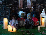 HOHO Halloween Decorations Scary Creepy Doll Baby Ghost Voice-Activated Induction with Horrible Sound Walking Doll Flashing Red Led 12 inch - Glow-Paradise