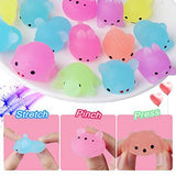 Outee Mochi Animals Toys 30 Pcs Lovely Mini Squishies Glow in The Dark Toys Mini Stress Relief Toys Mochi Squishies Toys Cute Mochi Cat Random Relief Stress Toys Easter Gifts for Kids Adults - Glow-Paradise