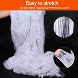 1400 sqft Halloween Spider Web Decorations, Super Stretch Fake Spider Webs, White Webbing Spooky Cobwebs Halloween Supplies for Halloween Party Decorations Bar Haunted House - Glow-Paradise