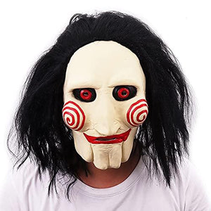 The Puppet Mask, Halloween Party Role Play Costume Latex Horror Scary Billy Cosplay Mask with Hair Dress Up Mask for Masquerade Props - Glow-Paradise