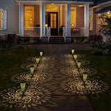 Gardencave 6 Pack Solar Lights Outdoor Garden Decorative Solar Garden Lights with Warm Light Waterproof Solar Pathway Landscape Lights for Path Patio Backyard Walkway Yard Garden Decor (Black, 6Pcs) - Glow-Paradise