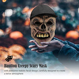 Hautton Halloween Mask, Men's Creepy Scary Funny Clown Joker Latex for Halloween Costume Party Cosplay Props -Black Hat - Glow-Paradise