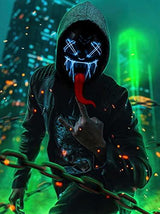 Halloween Scary LED Mask Light Up Mask for Women Men Festival Monster Cosplay Halloween Red Green Blue Neon Costume - Glow-Paradise