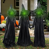 JOYIN 3 Pack 48" Halloween Light Up Witch Yard Stake, Witch Yard Sign with Creepy Sound (Sound Activation) for Halloween Outdoor, Lawn, Yard, Patio Decoration, Haunted House Decorations - Glow-Paradise