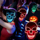 Light Up Halloween Masks LED Light Up Mask for Halloween Festival Party with 3 Flash Modes Oranges - Glow-Paradise