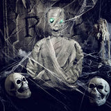 FUN LITTLE TOYS Scary Halloween Mummy Decorations Animatronic Sound and Swing, Lighted Glow in the Dark 14.6 Inches Large Zombie Outdoor Decor for Backyard Lawn Graveyard Cemetary Haunted House - Glow-Paradise