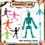 72 PCS Halloween Stretchy Skeleton Toys, Halloween Party Favors for Kids, Halloween Stretchy Toys Set, Halloween Goody Bag Fillers, Treat Bag Stuffers, Pinata Fillers, Sticky Toys for Trick or Treat Parties Classroom Rewards - Glow-Paradise