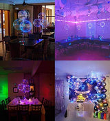 LED Balloons 10 Pack, Light Up Balloons 20 Inches Clear Helium Bobo Balloons, Glow Bubble Balloons with String Lights for Valentines Day Halloween Christmas Wedding Birthday Party Decoration - Glow-Paradise