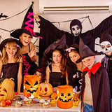 4 Pieces LED Light Halloween Candy Bags Light up Halloween Party Bags Pumpkin Large Halloween Treat Bags Multipurpose Portable Collapsible Reusable Halloween Bags for Trick or Treating (Scary Style) - Glow-Paradise