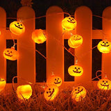 DomeStar Halloween String Lights, 10ft 20LED Pumpkin Lights Battery Operated Pumpkin Lights for Halloween Thanksgiving Decorations - Glow-Paradise