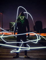 Depointer Halloween Scary Mask Cosplay Led Costume Mask EL Wire Light up Halloween Festival Party(Fluorescent Green) - Glow-Paradise