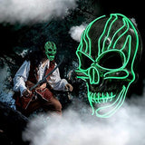 ILEBYGO LED Purge Mask Halloween Light Up Mask Scary Mask with EL Wire 3 Flashing-Modes for Halloween Festival, Party, Cos Play (Green) - Glow-Paradise