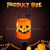 4 Pieces LED Light Halloween Candy Bags Light up Halloween Party Bags Pumpkin Large Halloween Treat Bags Multipurpose Portable Collapsible Reusable Halloween Bags for Trick or Treating (Scary Style) - Glow-Paradise