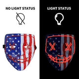 Halloween Scary Mask with LED Gloves Kit, LED Costume Mask EL Wire Light Up Mask for Halloween Costume Festival Cosplay - Glow-Paradise