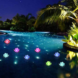 LOGUIDE Floating Pool Lights,LED Lotus Flower Lights,Battery multicolor Lamp Fun Pool Accessories for Pool At Night-Pond Outdoor MultiColor Pool Candles,Swimming Christmas Decorations-6Pcs (Butterfly) - Glow-Paradise