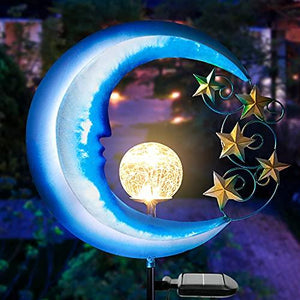 Solar Outdoor Lights Garden Decor - Waterproof Moon Decor Solar Garden Lights - Outdoor Lights Solar Powered Patio Decor Pathway Landscape Lights - Garden Stakes Decorative Solar Lights Outdoor - Glow-Paradise