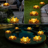 AIINY Solar Light Outdoor(2Pack), Art Crackle Globe Glass Lotus Decoration, Solar LED Waterproof Metal Flower Lights for Patio,Lawn,Walkway,Tabletop - Glow-Paradise