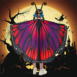 Butterfly Wings for Kids Butterfly Shawl Fairy Girl Cape Nymph Pixie Costume Halloween Accessory Children Size(Purple c) - Glow-Paradise