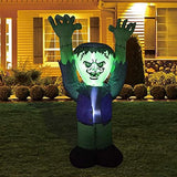 GOOSH 5 FT Halloween Inflatable Outdoor Ghost with Green Face, Blow Up Yard Decoration Clearance with LED Lights Built-in for Holiday/Party/Yard/Garden - Glow-Paradise