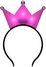 LED Light Up Crown Headband (Pink Color, 1 Quantity Per Pack) - Glow-Paradise